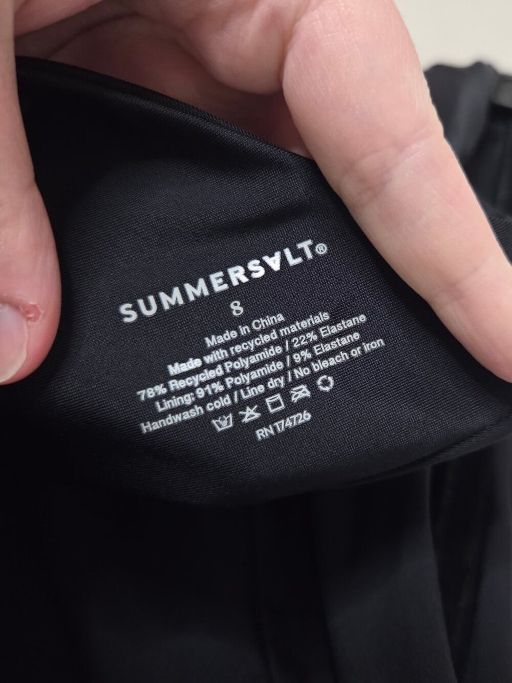 SUMMERSALT Solid Black The Sidestroke One Shoulder One Piece Swim Suit - Picture 5 of 5